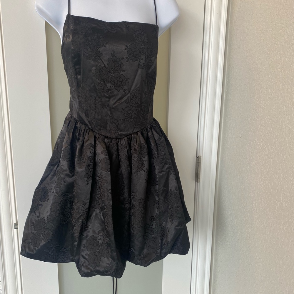 Little Black Dress in Brocade Satin